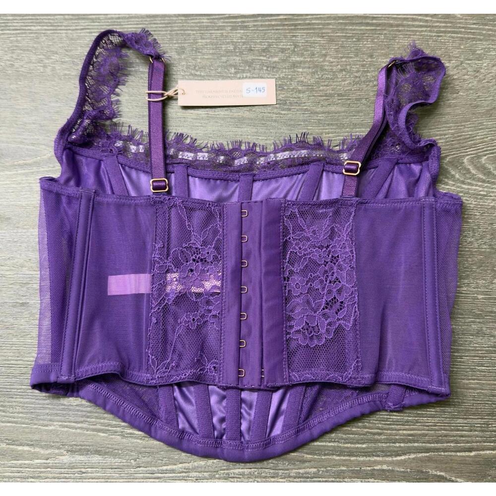 Victoria's Secret Dream Angels Vibrant Purple Lace Corset Bra Top XS - Picture 2 of 2